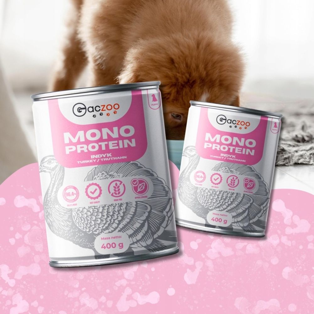 Gaczoo MONO Protein Puppy karma mokra dla szczeniąt Indyk 400g